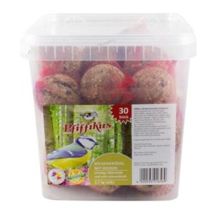 Pfiffikus Meisenknödel Beeren mit Netz im Eimer 30 Stück