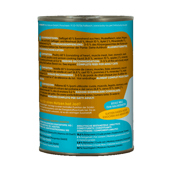 Lucky Lou Lifestage Adult Geflügel & Hirsch Dose – Bild 3
