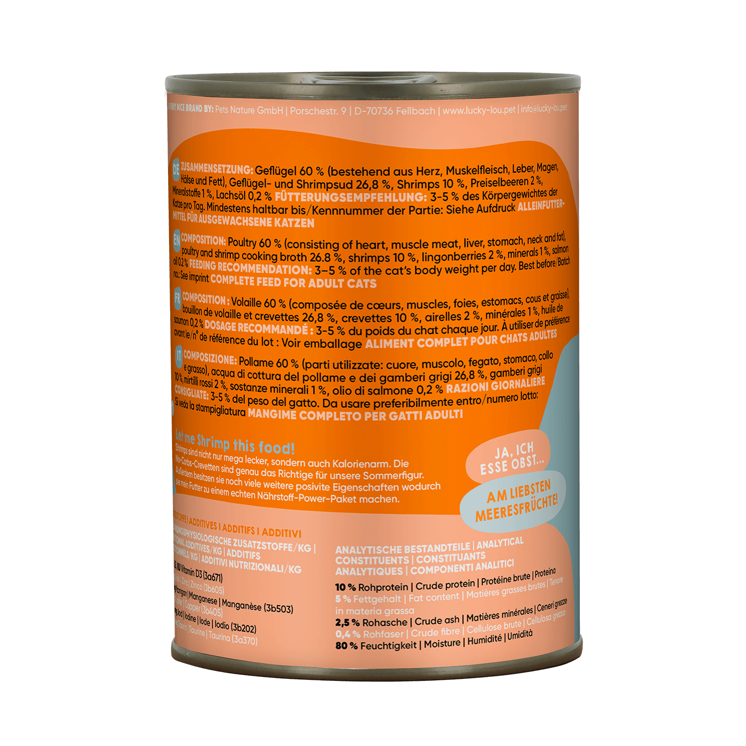 Lucky Lou Lifestage Adult Geflügel & Shrimps Dose – Bild 2