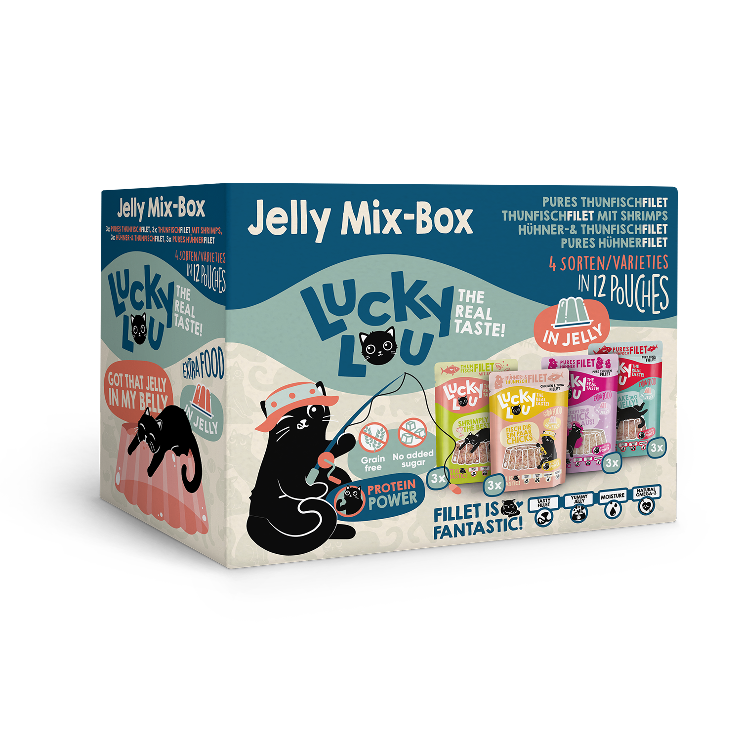 Lucky Lou® Extra Food Jelly-Mix-Box 12 x 70g Pouch