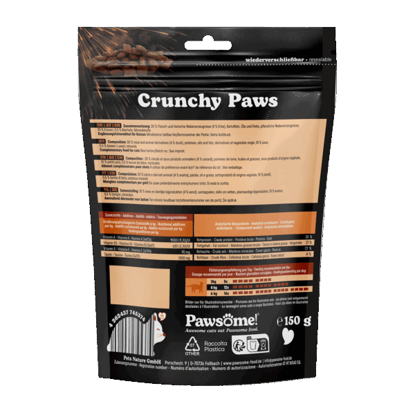 Pawsome!® Crunchy Paws Ente 150g – Bild 3