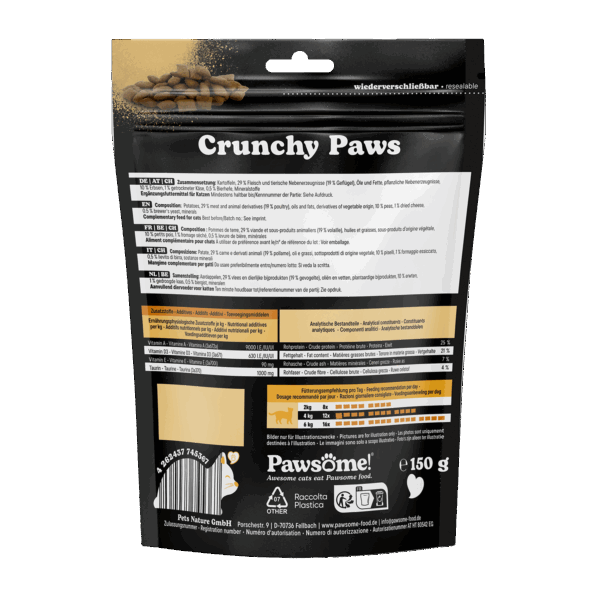 Pawsome!® Crunchy Paws Huhn & Käse 150g – Bild 3