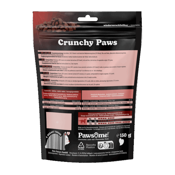 Pawsome!® Crunchy Paws Rind 150g – Bild 3