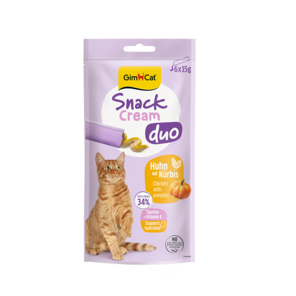 GimCat Snack Cream Duo Huhn mit Kürbis 6 x 15g