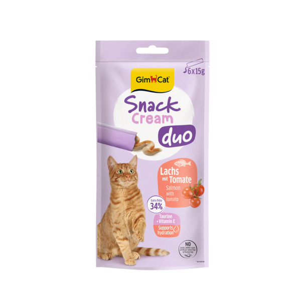 GimCat Snack Cream Duo Lachs mit Tomate 6 x 15g