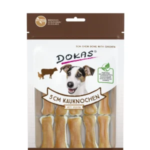 Dokas 5 cm Kauknochen mit Huhn 10 Stück 120g
