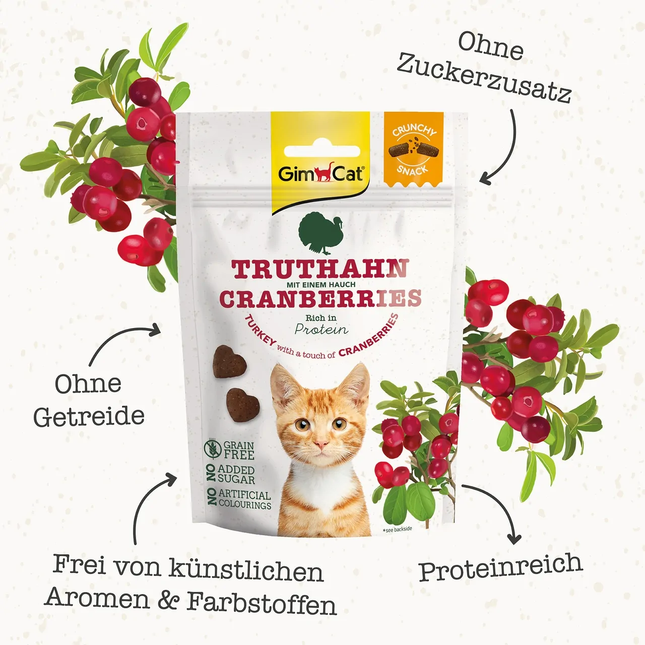 GimCat - Crunchy Snack Truthahn mit Cranberries 50 g – Bild 2