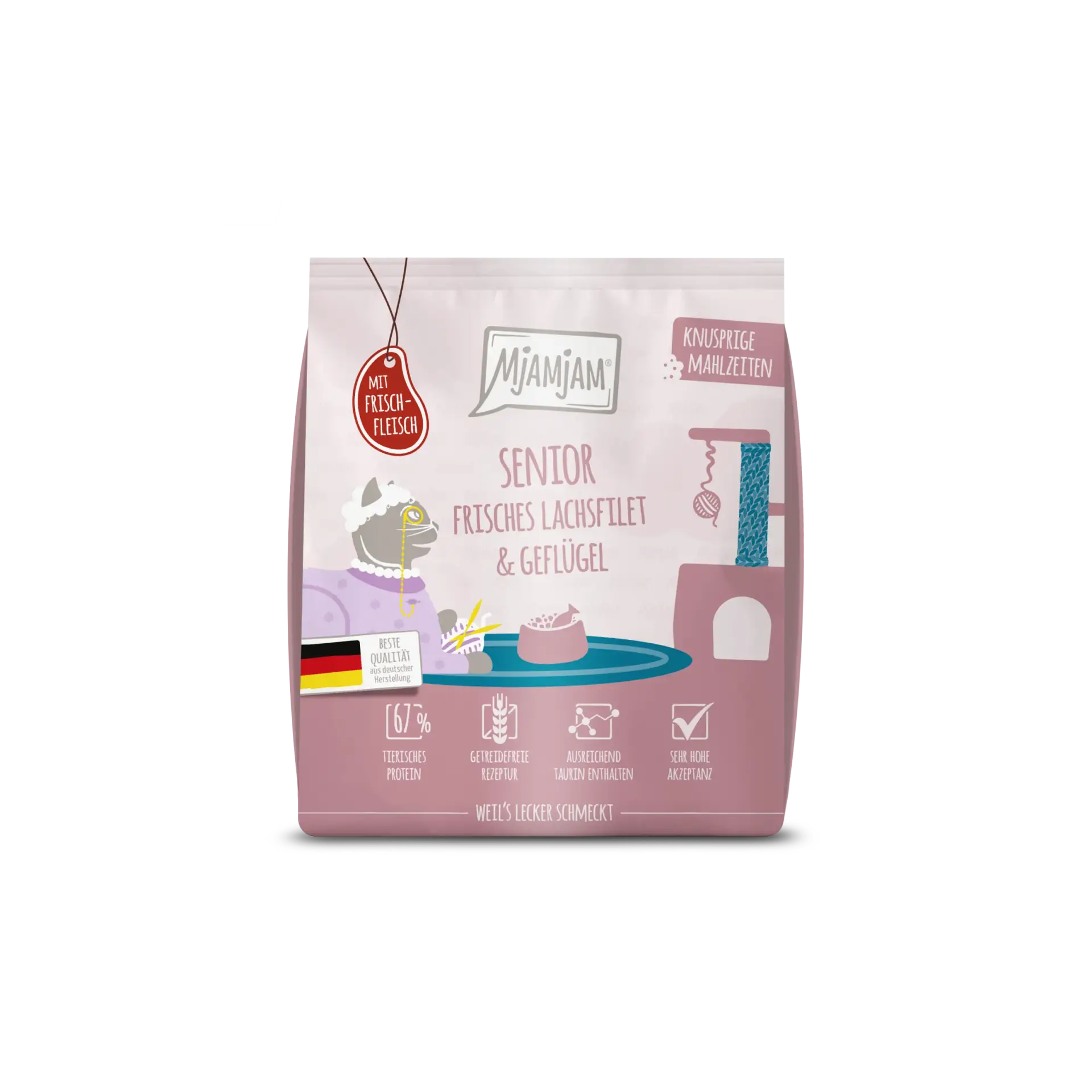 MjAMjAM - Knusprige Mahlzeiten - Senior - Frisches Lachsfilet & Geflügel