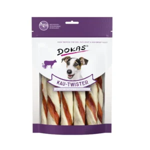 Dokas Kau-Twister Rinderhaut, Entenherz & Entenbrust 200g