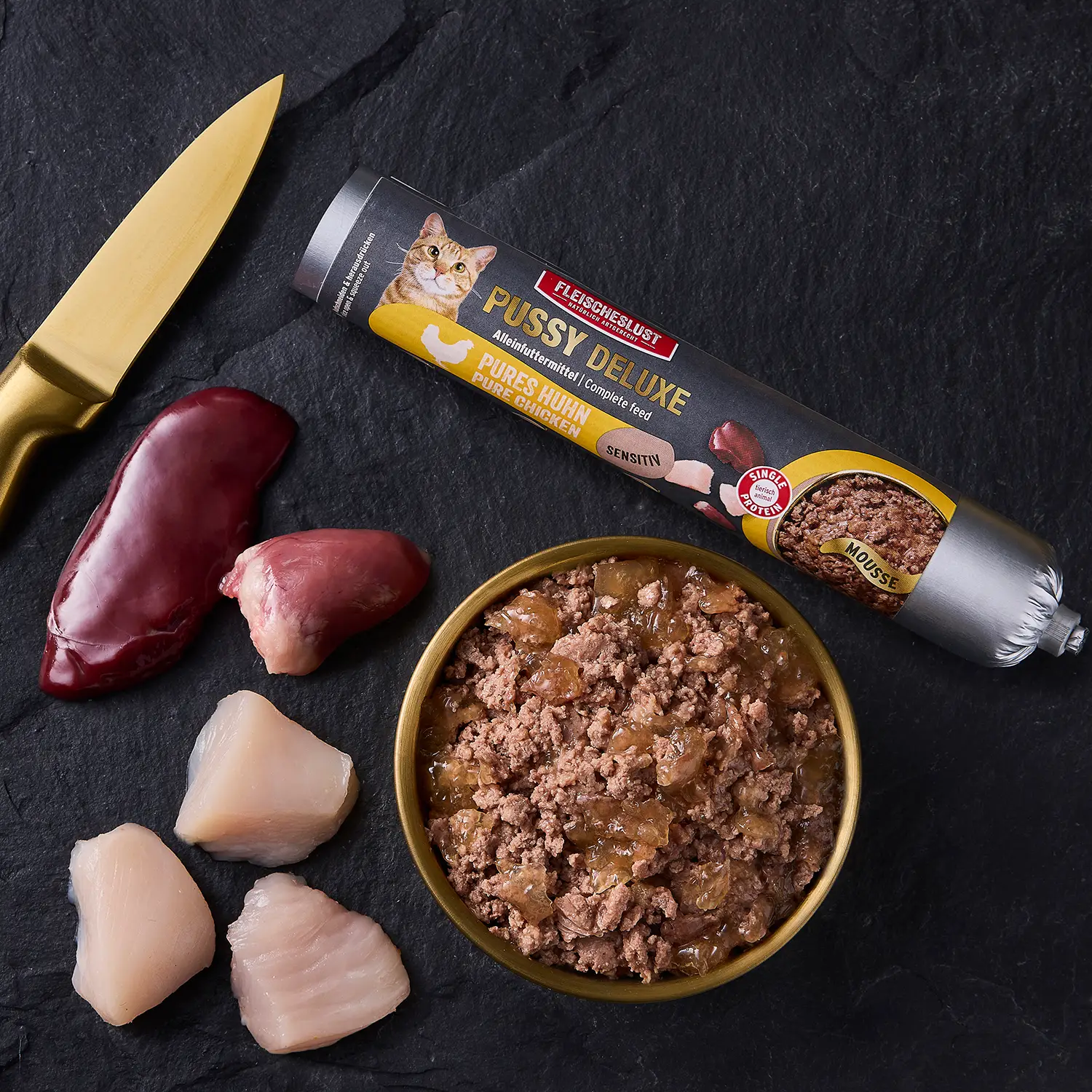 Fleischeslust - Pussy Deluxe Pures Huhn Sensitiv 100g – Bild 5