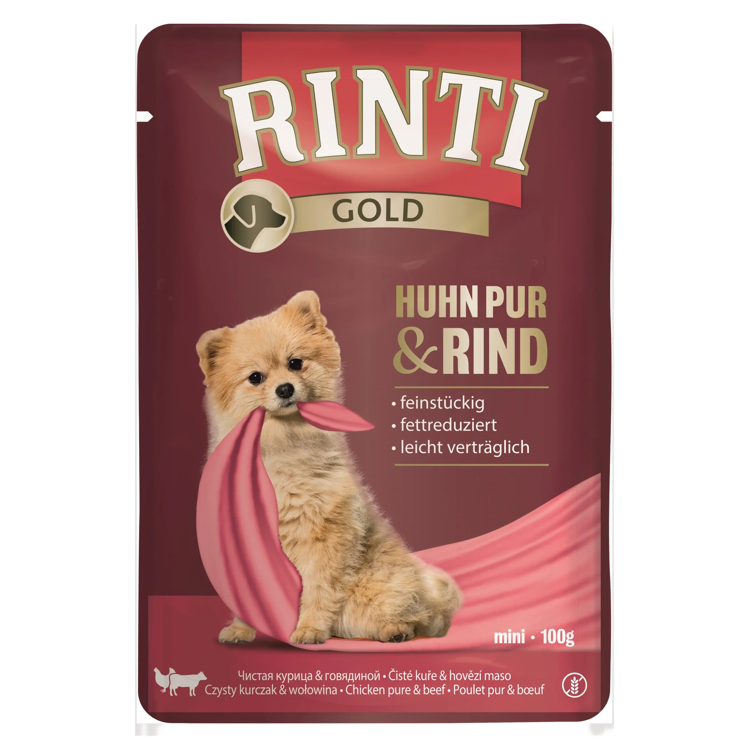 Rinti Gold Huhn Pur & Rind 100g - Frischebeutel