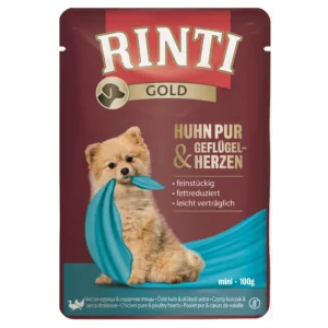 Rinti Gold Huhn Pur & Geflügelherzen 100g - Frischebeutel