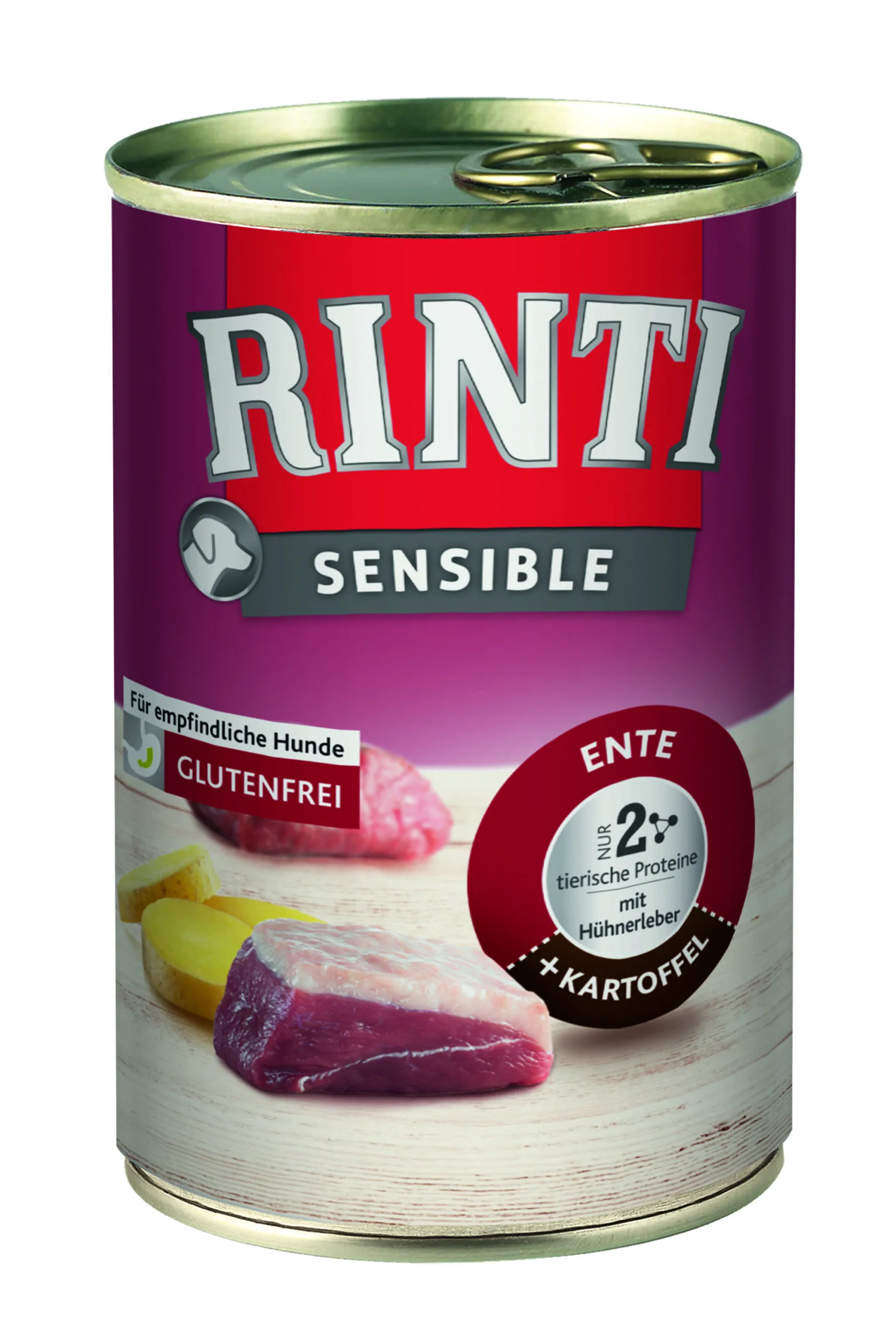 Rinti Sensible Ente, Hühnerleber + Kartoffel 400g - Dose