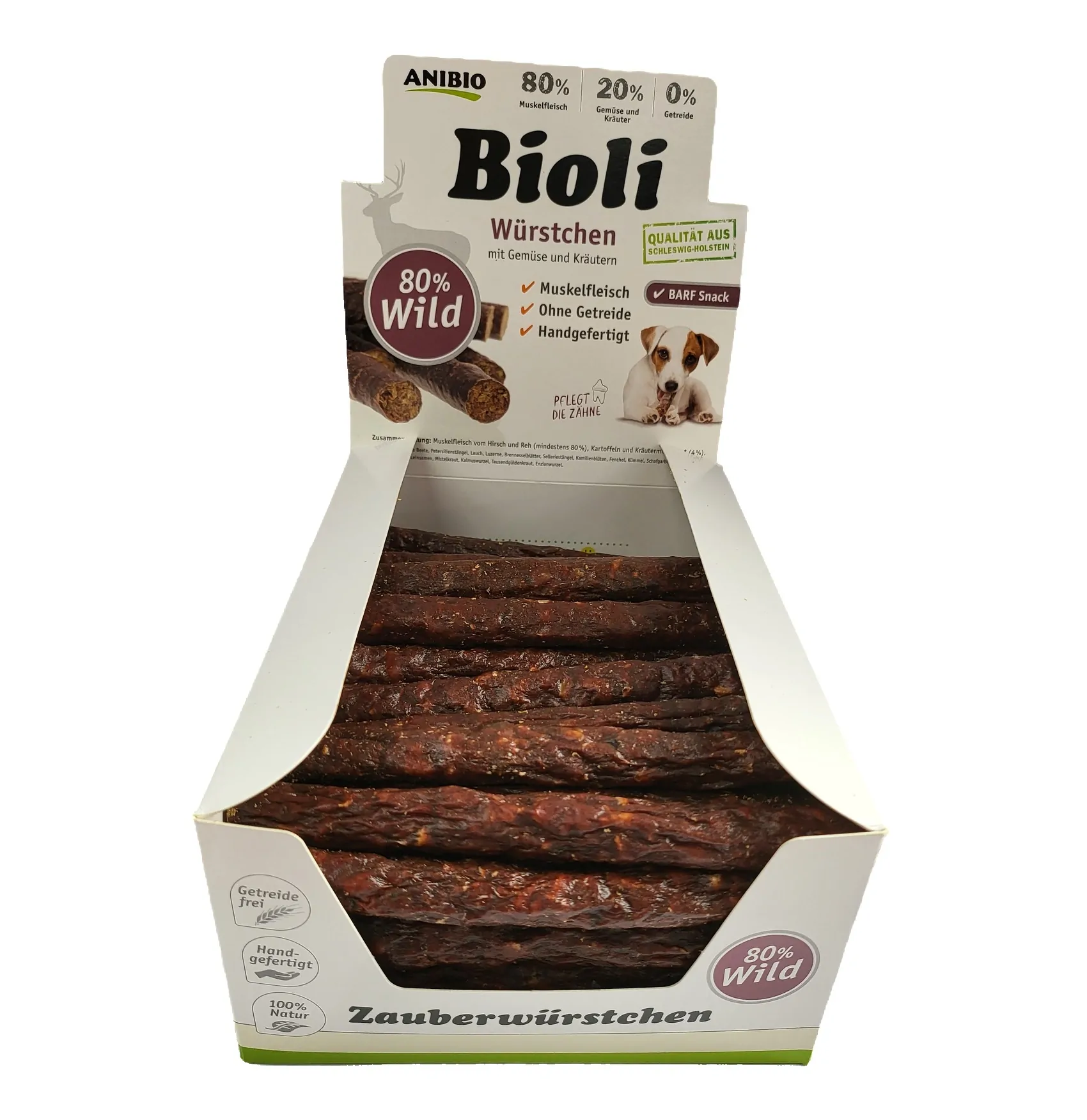 Anibio Bioli Würstchen Wild 1Stück lose (ca. 26g/St.) – Bild 2