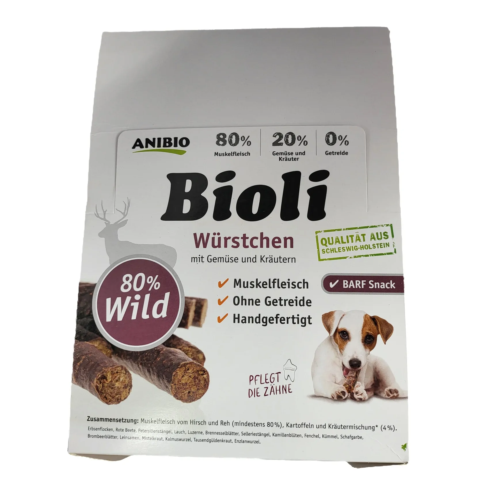 Anibio Bioli Würstchen Wild 1Stück lose (ca. 26g/St.) – Bild 3
