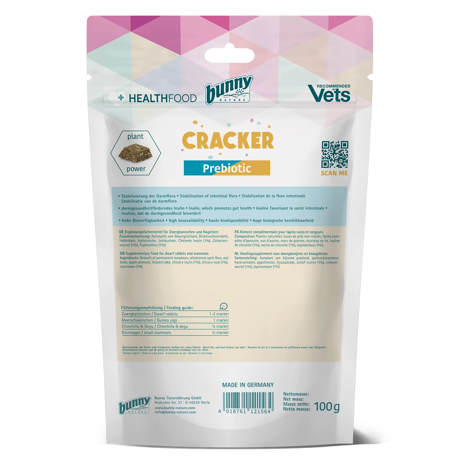 Bunny Nature Healthfood Prebiotic Cracker 100g – Bild 2
