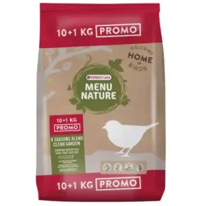 Versele Laga Menu nature 4 Seasons Blend Clean Garden / Terrassenmix Streufutter geschält für Wildvogel - 10 kg + 1kg Gratis