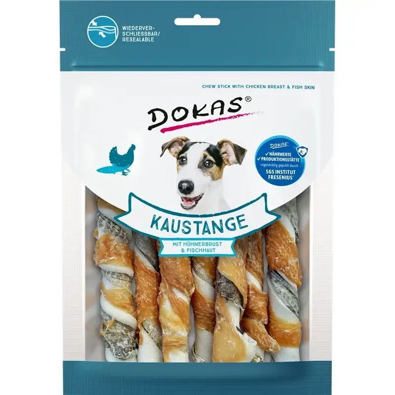 Dokas Dog Snack Kaustange Hühnerbrust & Fischhaut 170g
