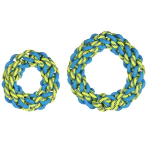 Flamingo Spielzeug Tofla Ring Schnur blau & gelb - Größe: S