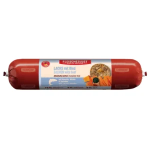 Fleischeslust - Lachs mit Rind mit Karotte, Kürbis & Spirulina 400g