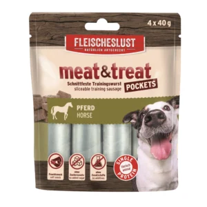 Fleischeslust - meat & treat Pferd - 4 x 40g