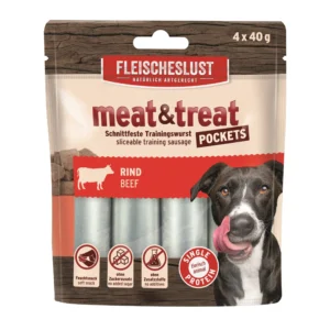 Fleischeslust - meat & treat Rind - 4 x 40g