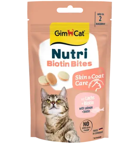 GimCat Nutri Biotin Bites Skin & Coas Care mit Lachs + Biotin 40g
