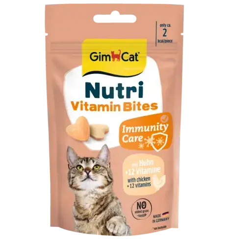 GimCat Nutri Vitamin Bites Immunity Care mit Huhn + 12 Vitamine 40g