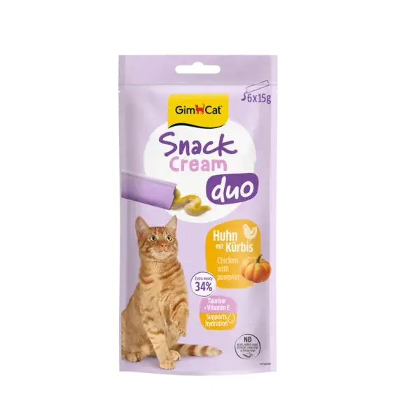 GimCat Snack Cream Duo Huhn mit Kürbis 6 x 15g