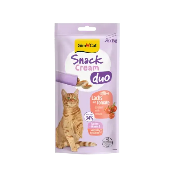 GimCat Snack Cream Duo Lachs mit Tomate 6 x 15g