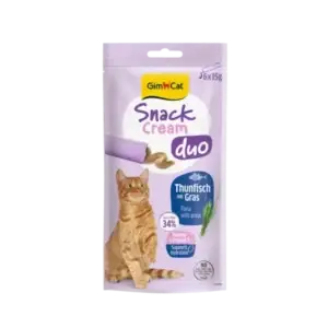 GimCat Snack Cream Duo Thunfisch mit Gras 6 x 15g