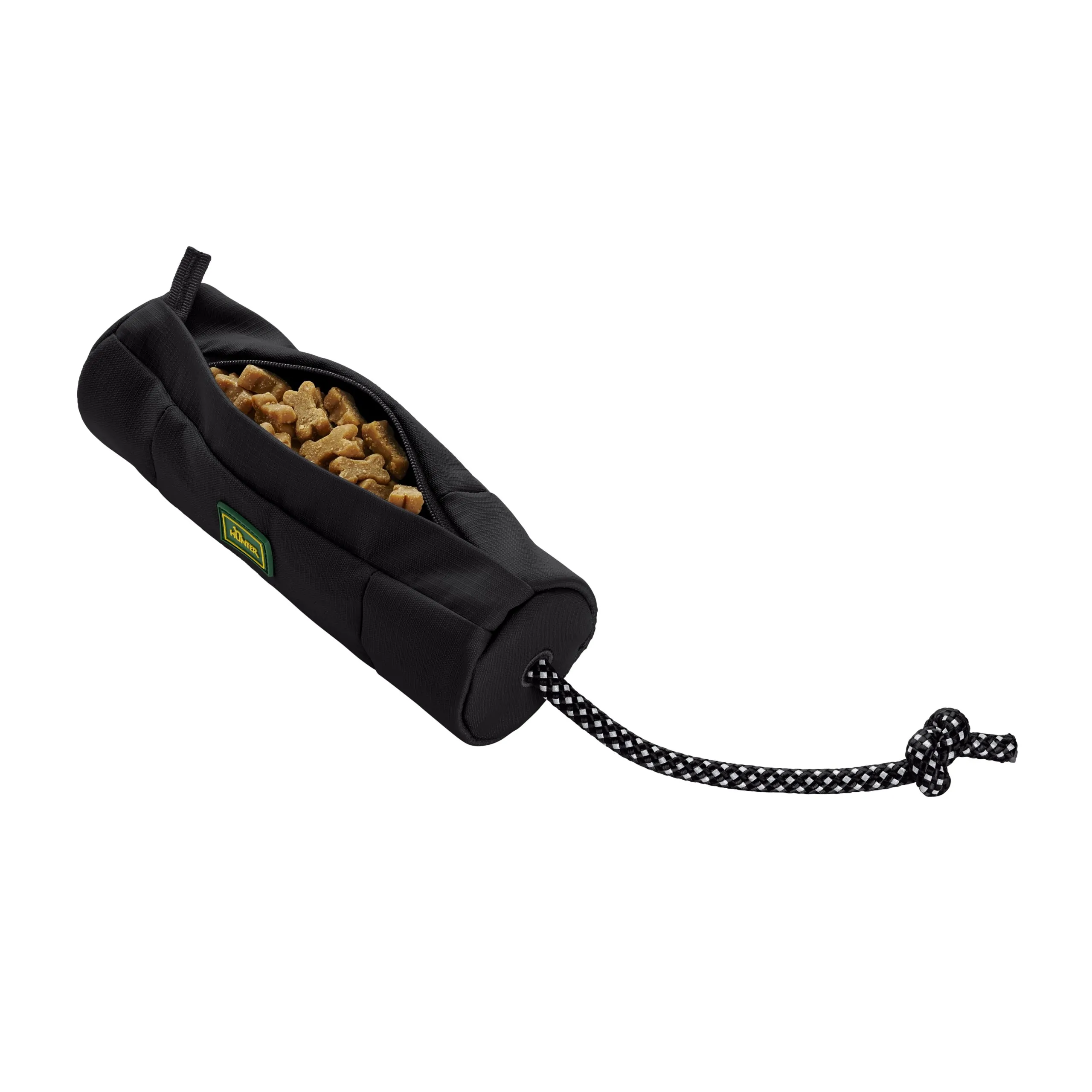 Hunter Trainer Snack Dummy mit Seil, schwarz 20 cm (34 cm Gesamtlänge) – Bild 2