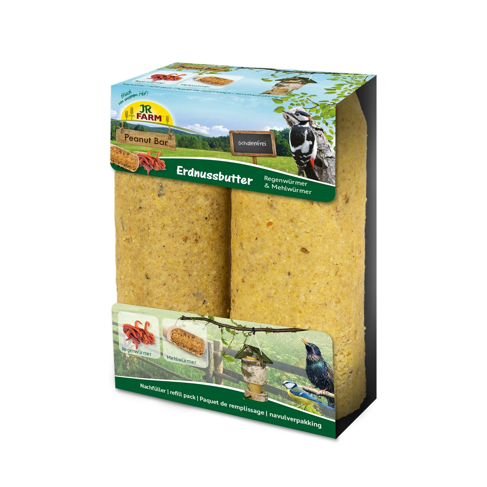 JR-Farm Peanut Bar 2er Pack mit Regenwürmer & Mehlwürmer 700g