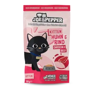 Joe & Pepper Cat Kitten Huhn & Rind 125g Pouch