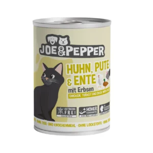 Joe & Pepper Cat -  Huhn, Pute & Ente mit Erbsen - 400g