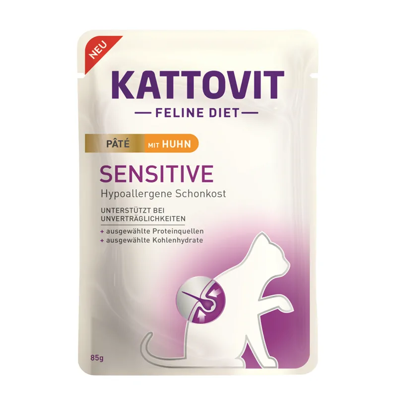 Kattovit Sensitive - Huhn Paté - (85g) Frischebeutel