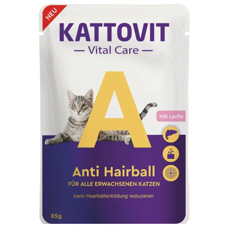 Kattovit Vital Care Anti Hairball mit Lachs 85 g Frischebeutel