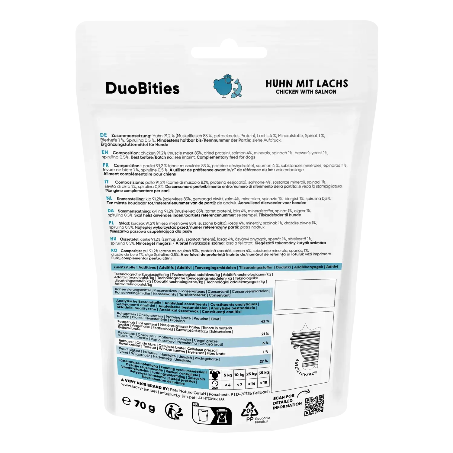 Lucky Jim® DuoBities Huhn mit Lachs 70g – Bild 3
