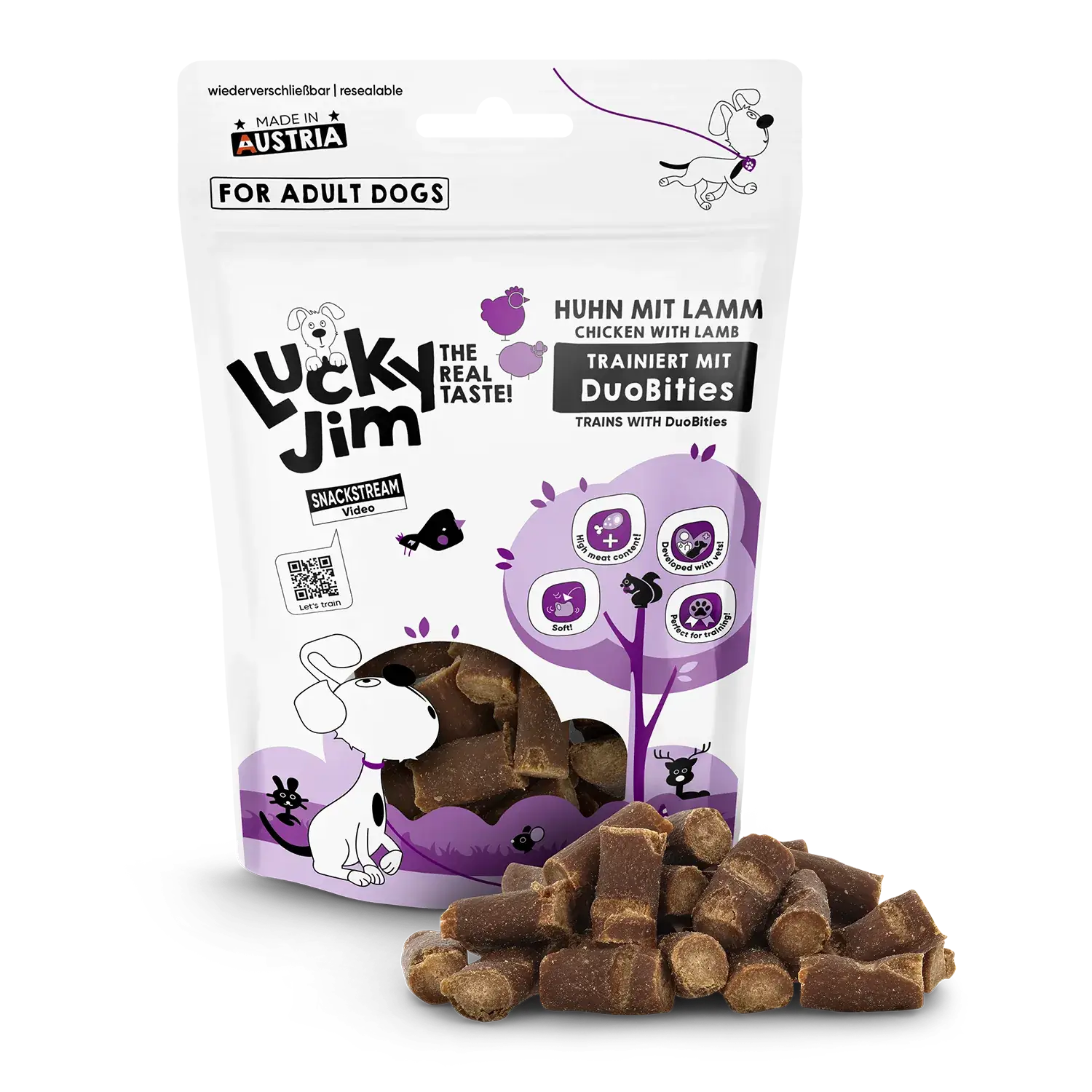 Lucky Jim® DuoBities Huhn mit Lamm 70g – Bild 2