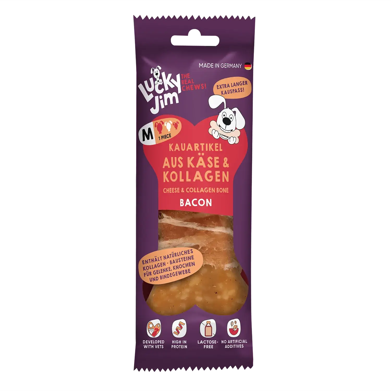 Lucky Jim® Käse- & Kollagenkauknochen mit Bacon