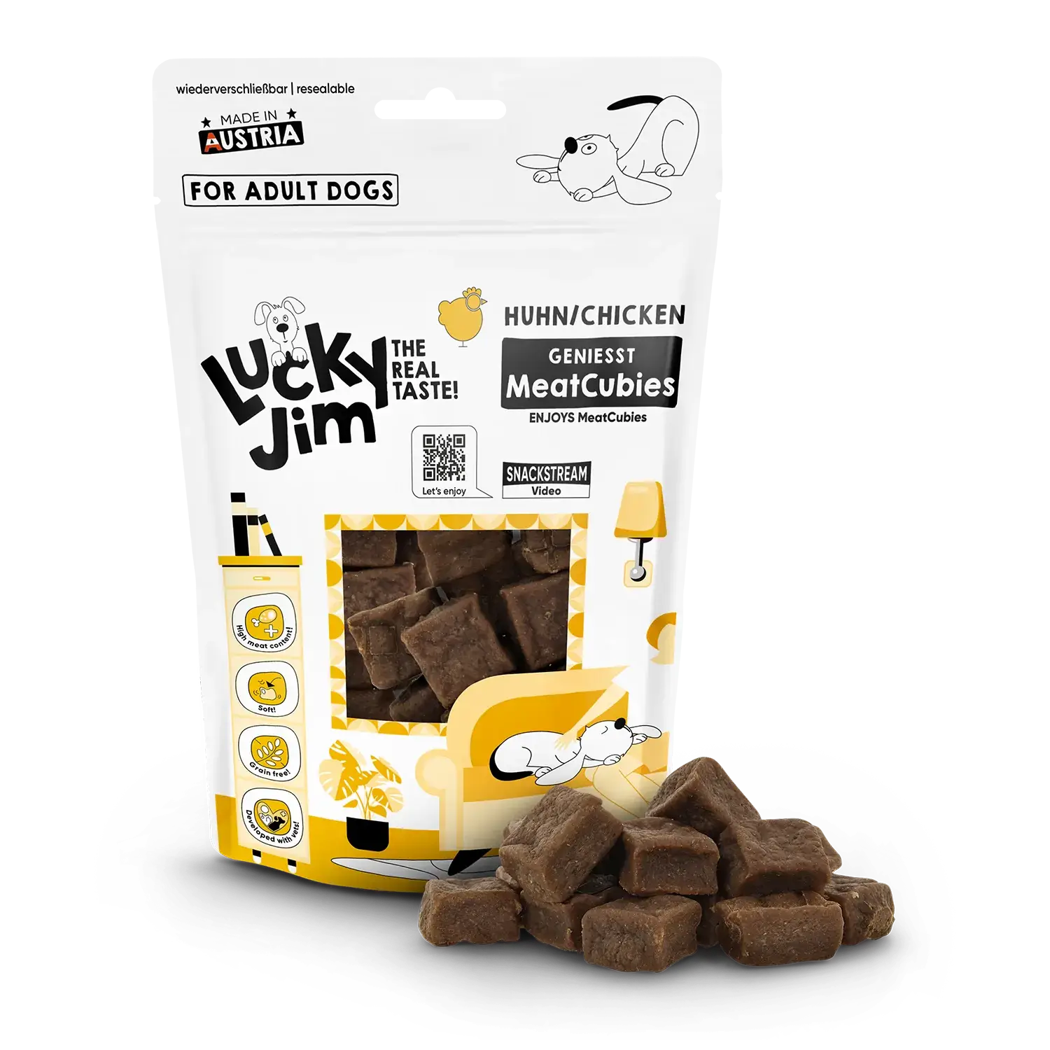 Lucky Jim® MeatCubies Huhn 70g – Bild 2