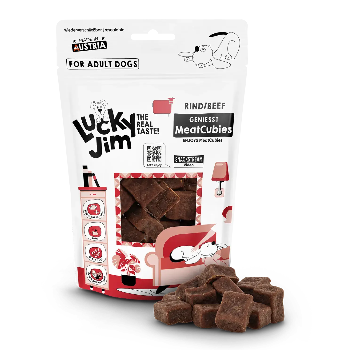 Lucky Jim® MeatCubies Rind 70g – Bild 2