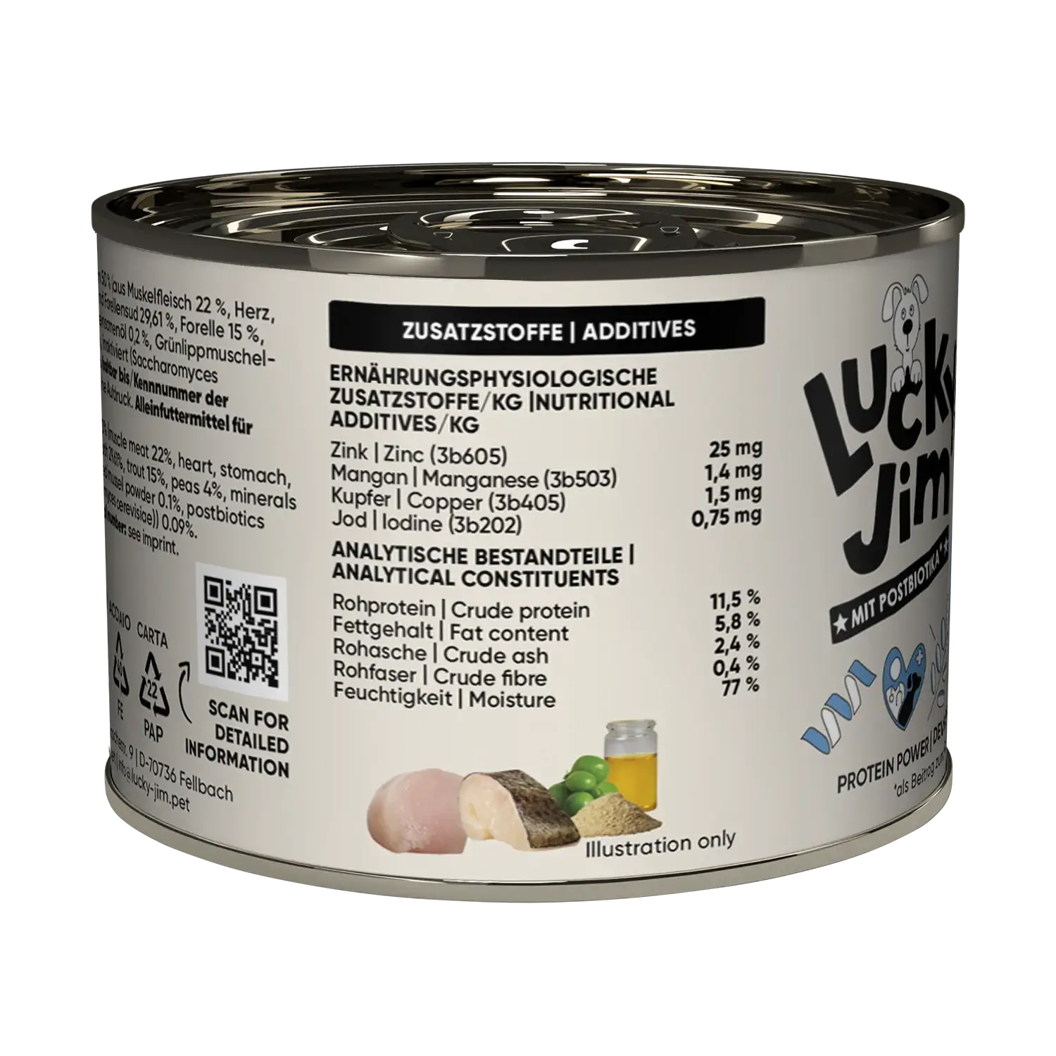 Lucky Jim® Mini Adult Huhn & Forelle - Dose – Bild 4