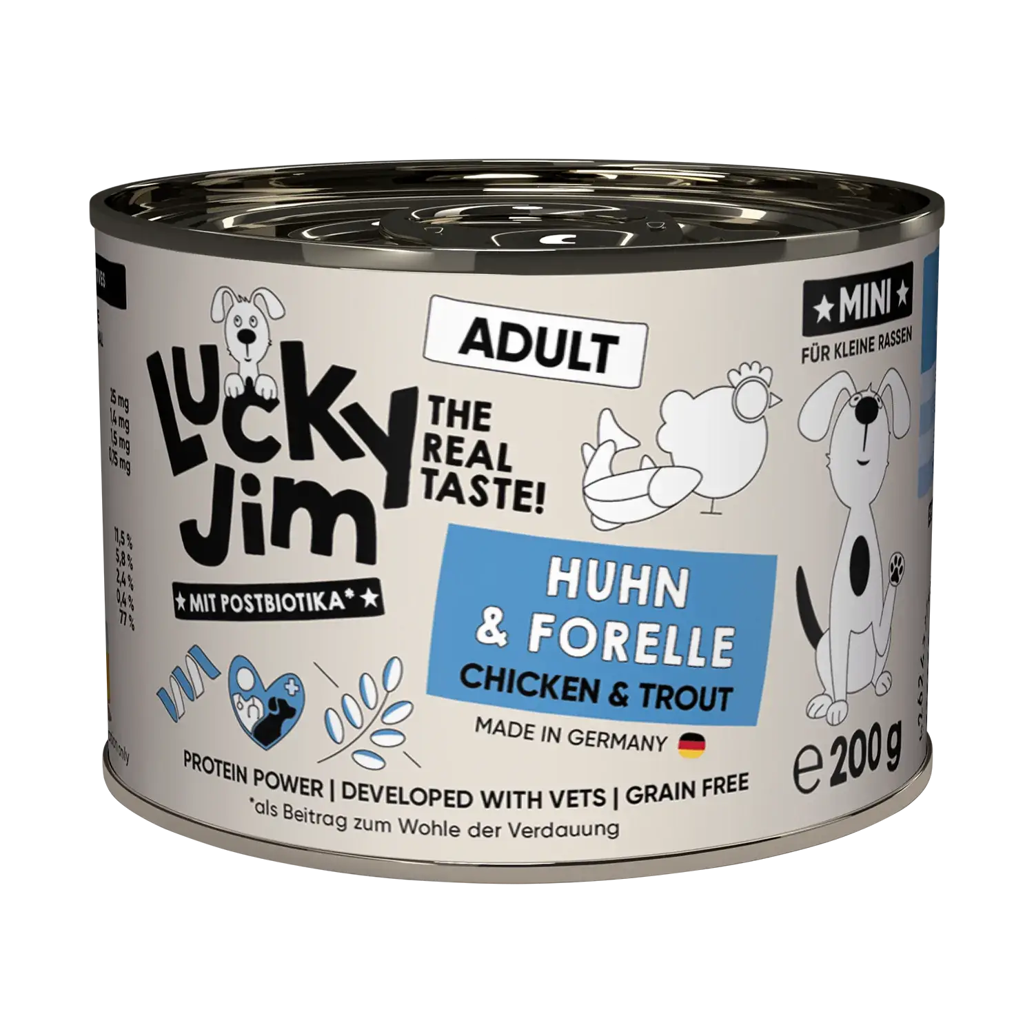 Lucky Jim® Mini Adult Huhn & Forelle - Dose