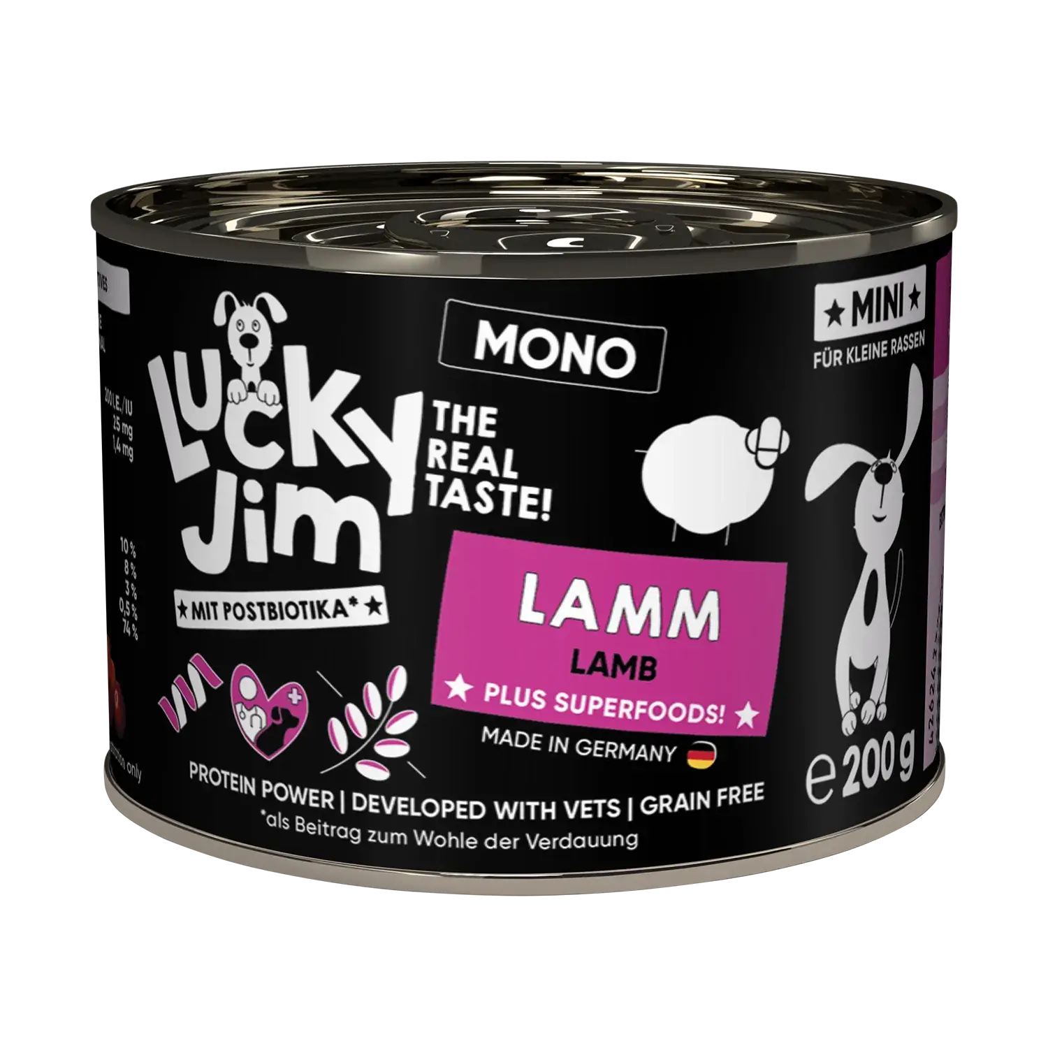 Lucky Jim® Mini Mono Lamm 200g - Dose