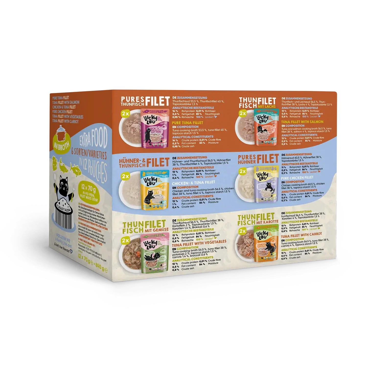 Lucky Lou Extra Food Broth-Mix-Box 12 x 70g Pouch – Bild 3