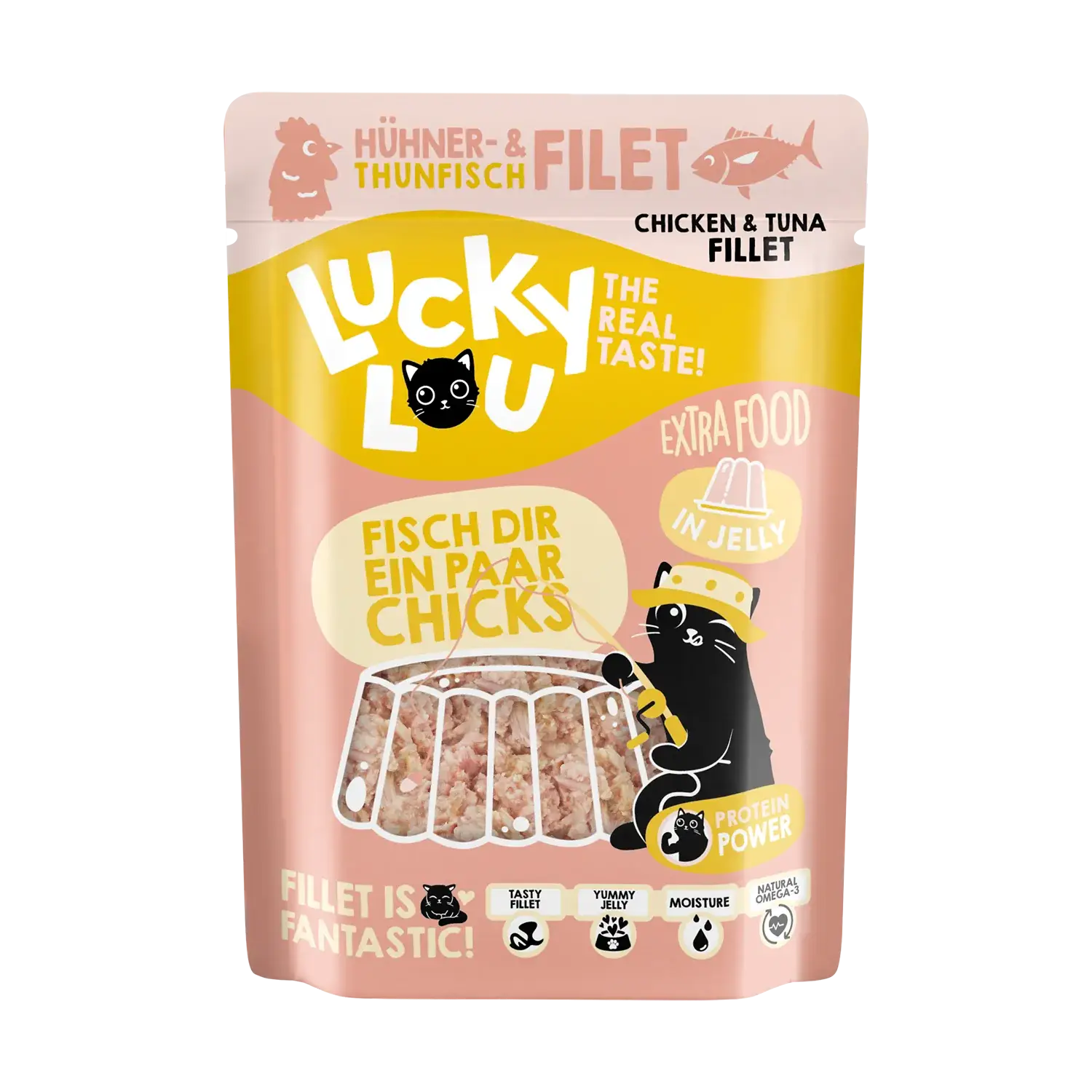 Lucky Lou Extra Food Thunfisch-& Hühnerfilet mit Gelee 70g Pouch