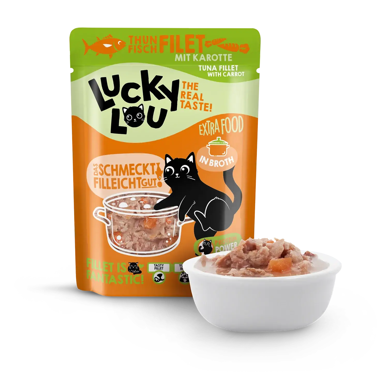 Lucky Lou Extra Food Thunfisch mit Karotte in Sud 70g Pouch – Bild 2