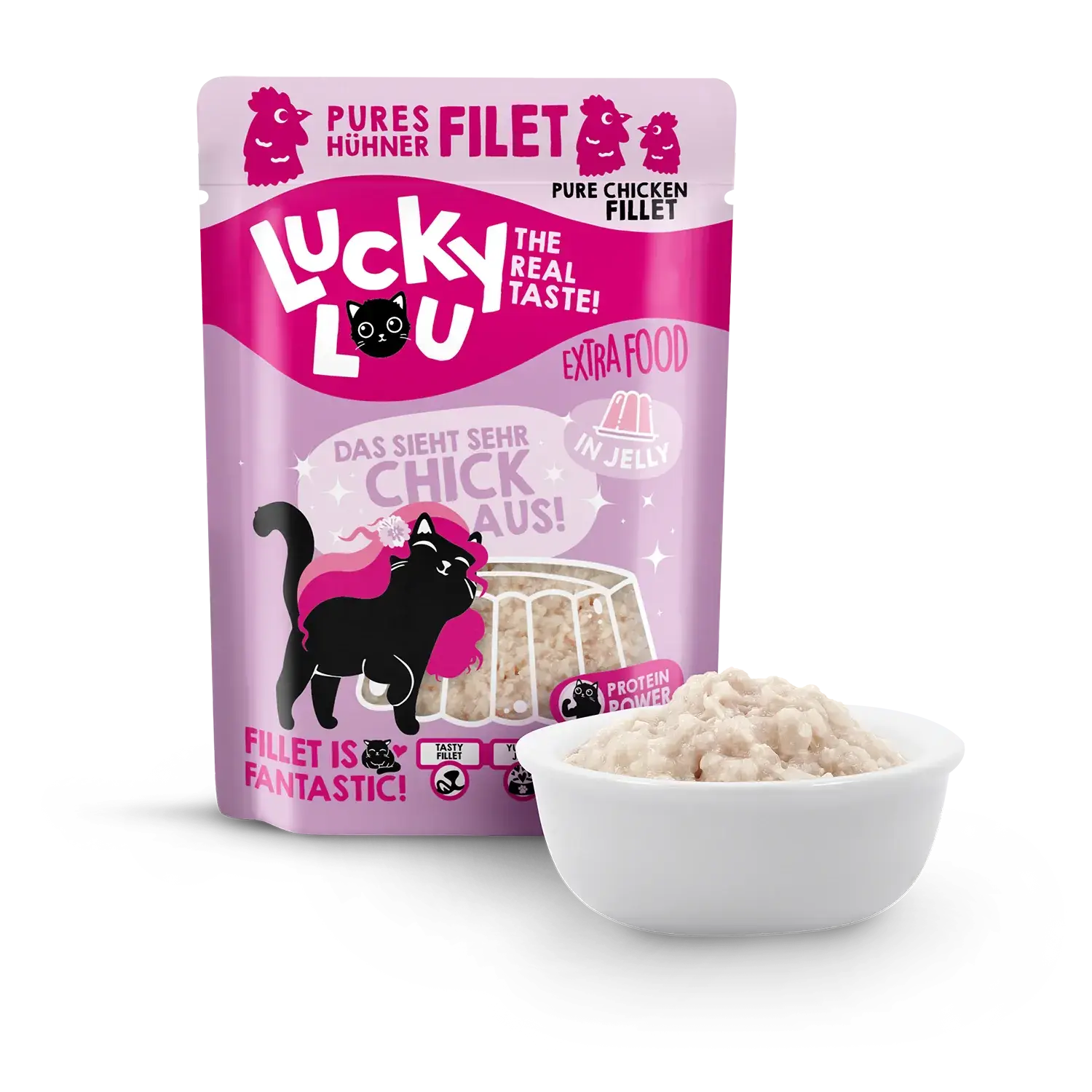 Lucky Lou Extrafood Hühnerfilet in Gelee 70g Pouch – Bild 2