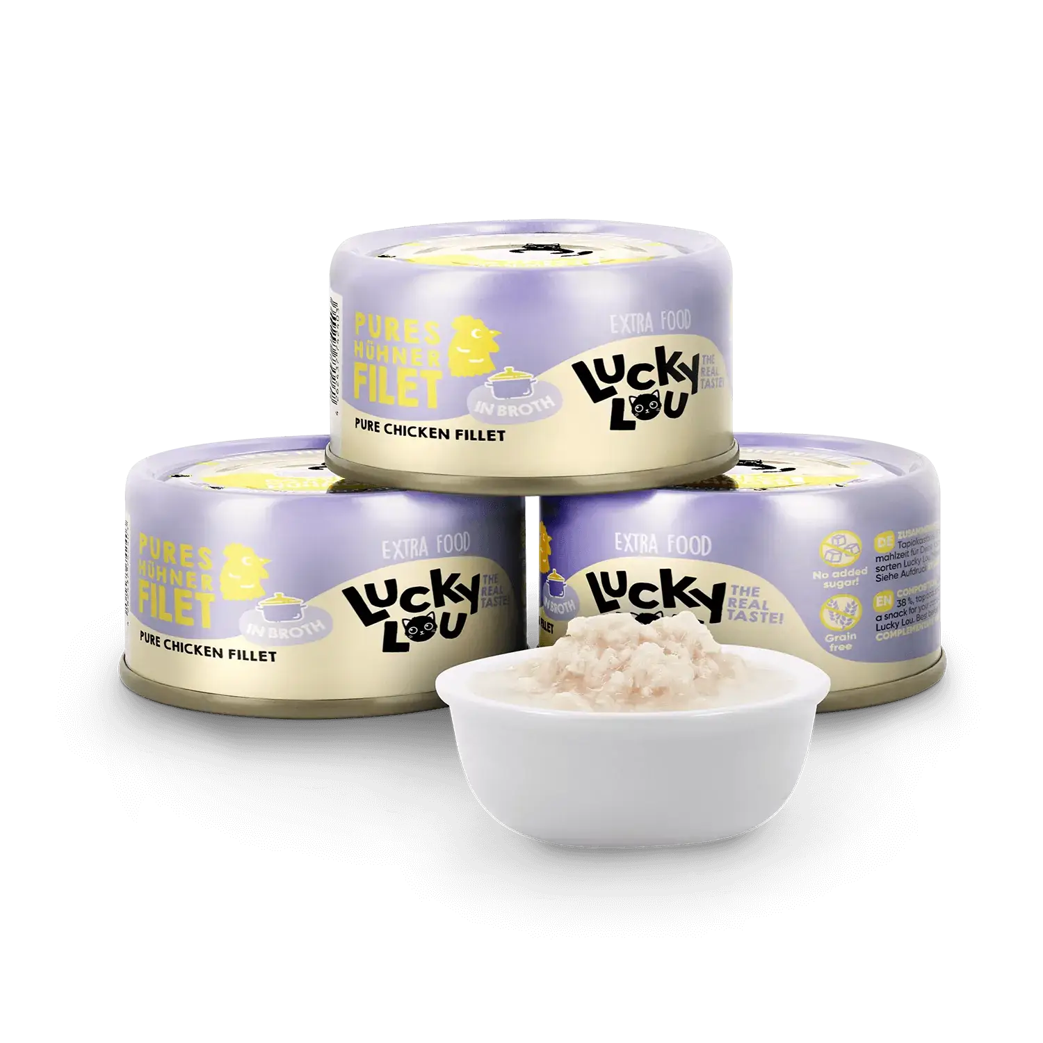 Lucky Lou Extrafood Hühnerfilet in Sud 70g Dose – Bild 2